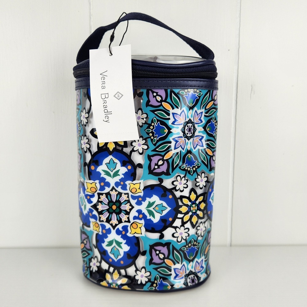 Vera Bradley Lisbon Medallion Clear Lotion Cosmetic Bag Travel Case NWT
